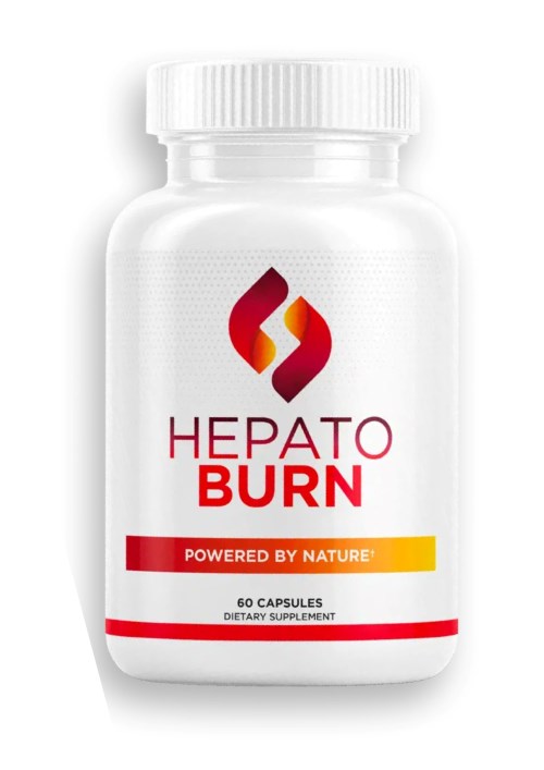 HepatoBurn supplement bottle with natural liver-support formula for fat burning and weight loss