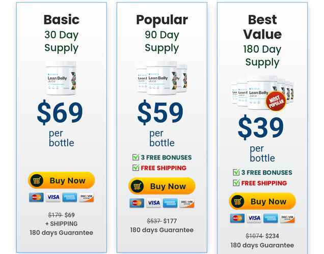 Pricing options 1,3 and 6 Bottles offors