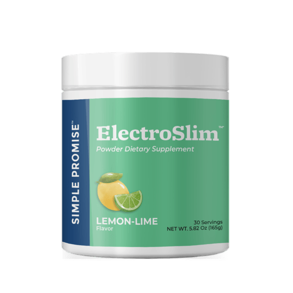 A single bottle of ElectroSlim dietary supplement in lemon-lime flavor designed to support metabolism, hydration, and appetite control.