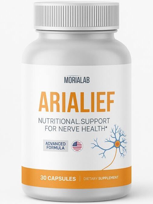 Arialief reviews single bottle front label for nerve pain relief and neuropathy support