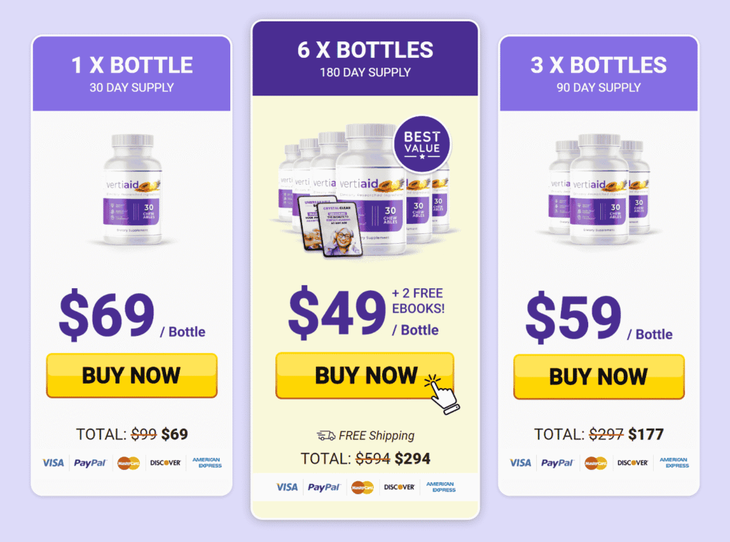VertiAid Pricing table image 